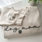 Dog Mom Sweatshirt with Pets name on Sleeve