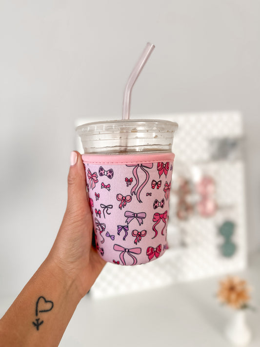 Pink Bow Coffee Sleeve