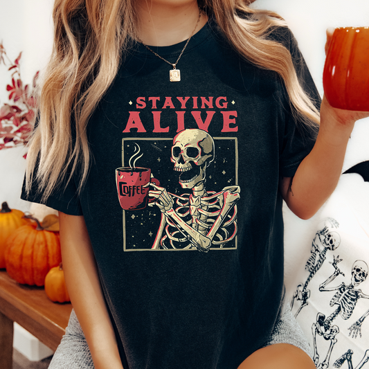 Staying Alive Skeleton T-shirt